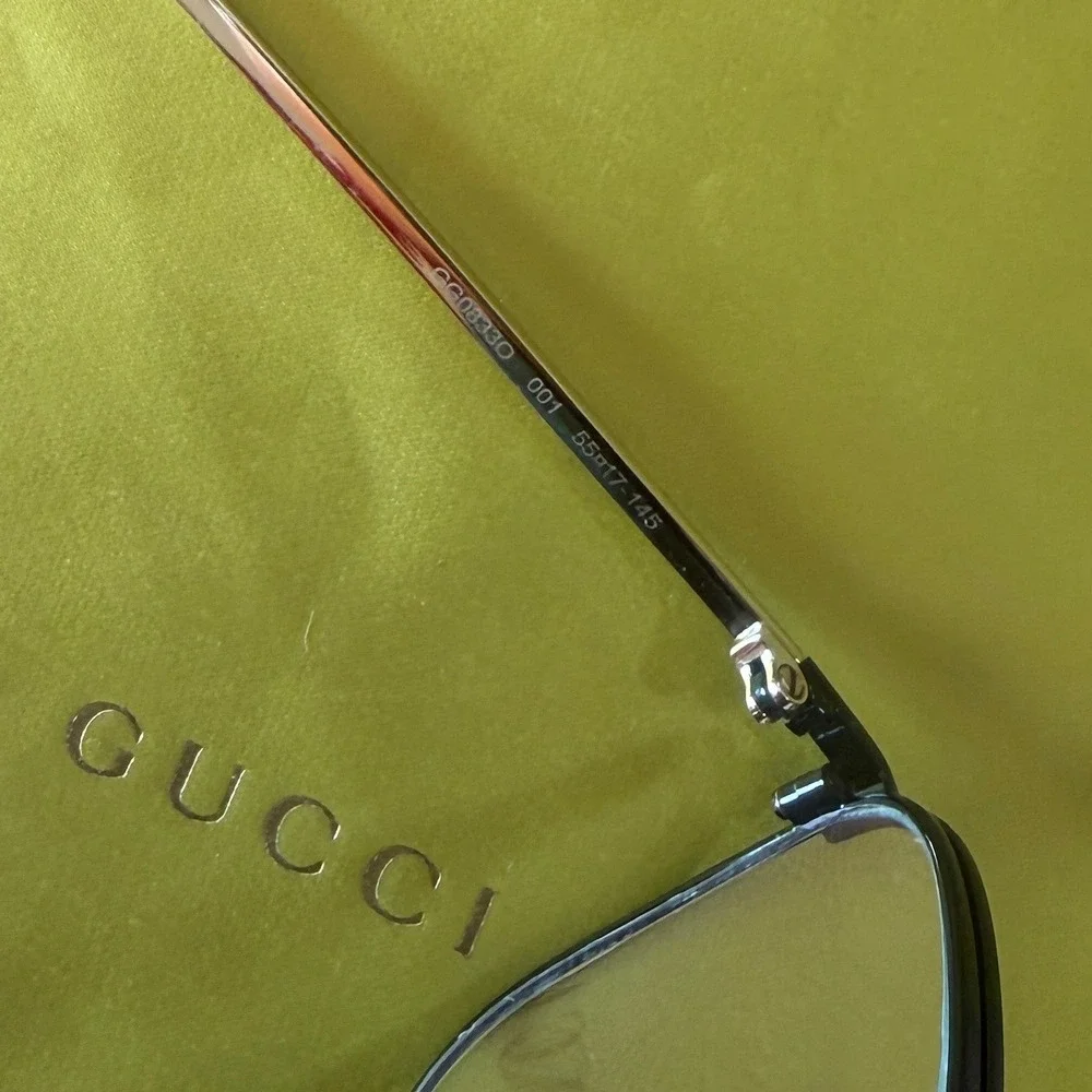 Gucci Men's Pilot Eyeglasses Black Frame GG0833O Prescription Made in Italy